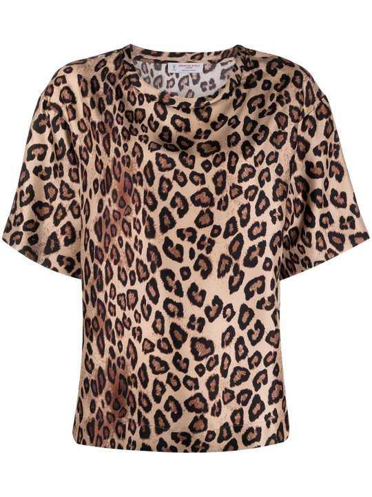 leopard-print silk T-shirt展示图