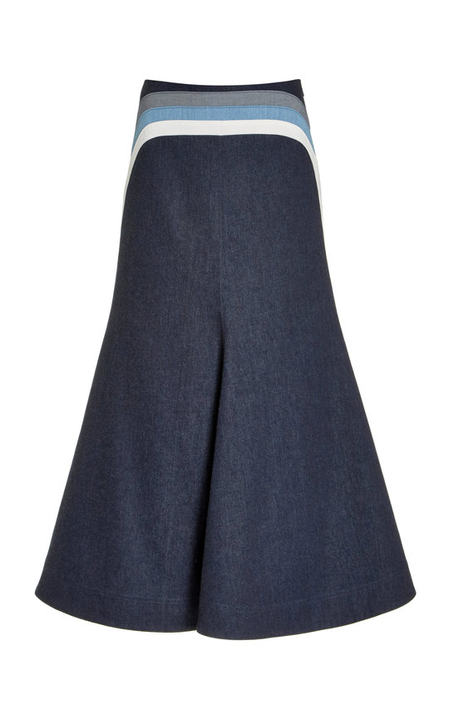 Geo Denim Maxi Skirt展示图