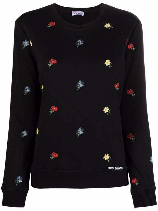 floral-embroidered logo sweatshirt展示图