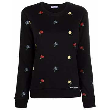 floral-embroidered logo sweatshirt