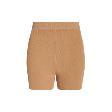 Easy Ribbed-Knit Cotton-Blend Shorts