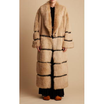 Ada Leather-Trimmed Shearling Coat