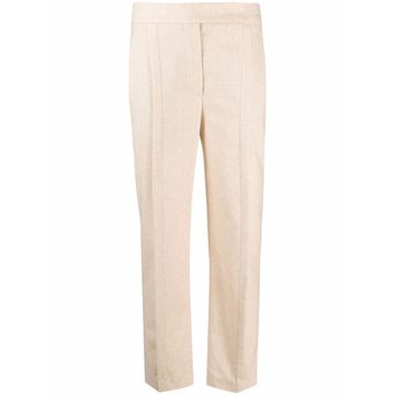 pleated cropped trousers