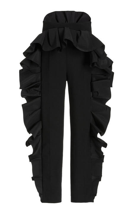 Virgin Wool-Cashmere Blend Ruffled Straight-Leg Pants展示图