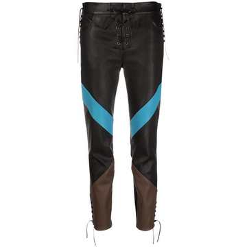 colour-block leather trousers