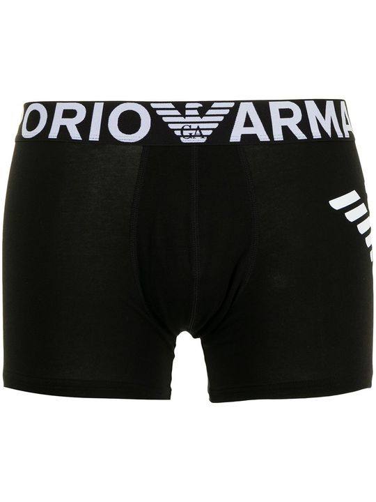 logo-print boxer pants展示图