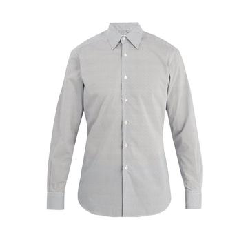 Micro chain-print cotton shirt