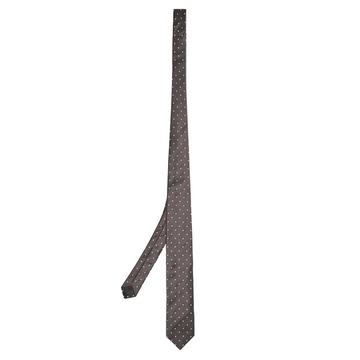 Star-embroidered silk tie