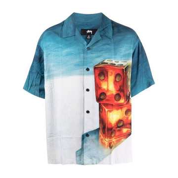 dice-print short-sleeved shirt