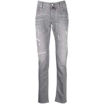 distressed slim-fit jeans