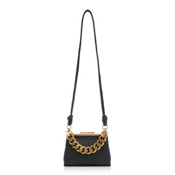 Small Structured Faux Leather Shoulder Bag