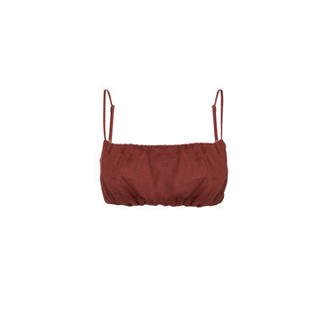 Brown Illusions Linen Bra Top