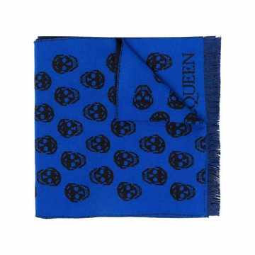 skull-print wool scarf