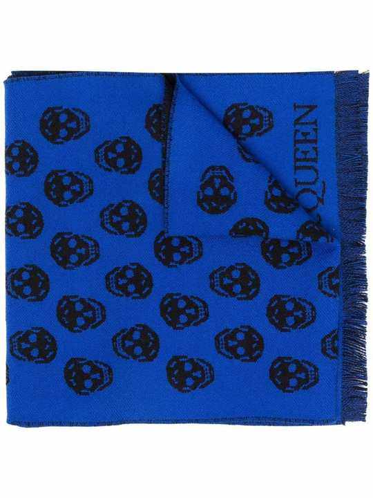 skull-print wool scarf展示图