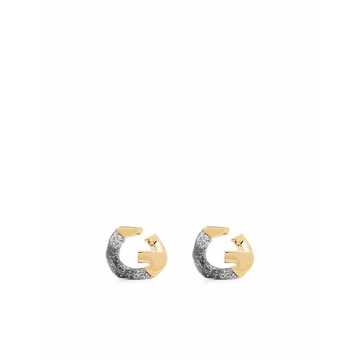 G chain two-tone earrings