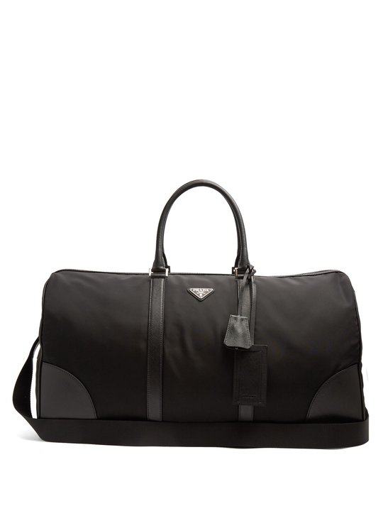 Saffiano leather-trimmed nylon holdall展示图