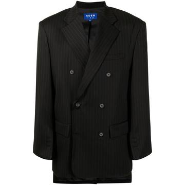 double-breasted pinstripe blazer