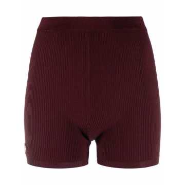 YSL plaque ribbed shorts