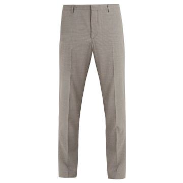 Micro-check wool trousers