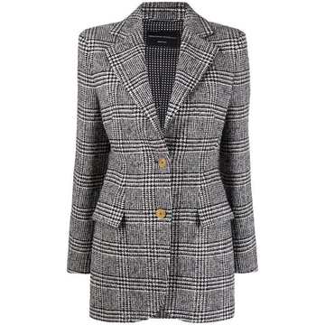 checked tweed blazer