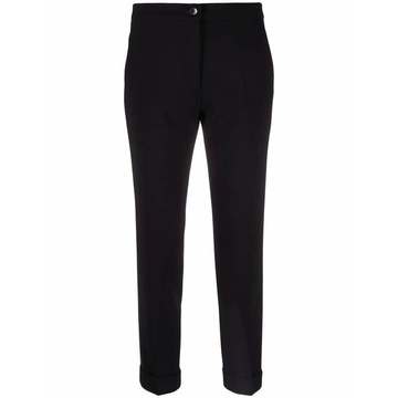 cropped turn-up cuff trousers