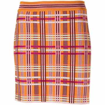 plaid-check print skirt
