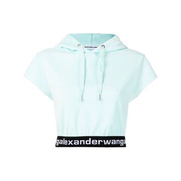 logo-hem cropped hoodie