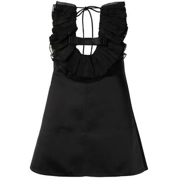 ruffled bow-detail sleeveless dress