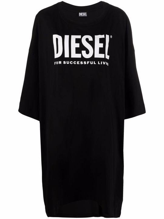 logo-print oversized T-shirt dress展示图