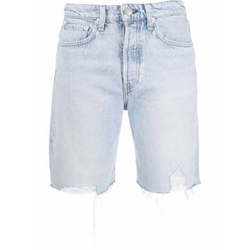 mid-length denim shorts