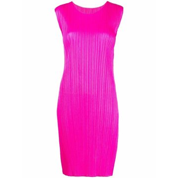 pleated midi dress