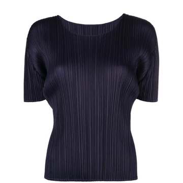 pleated short-sleeve top