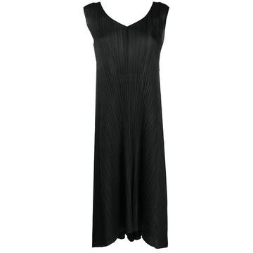 sleeveless back-tie pleated dress