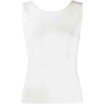 micro-pleated sleeveless top