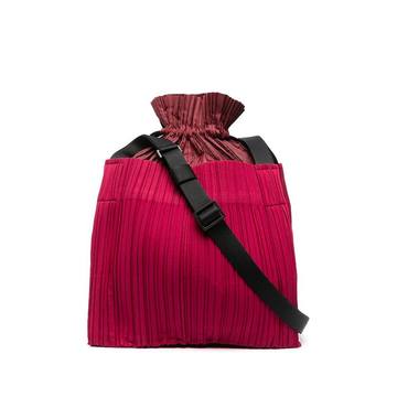 pleated square cross-body bag