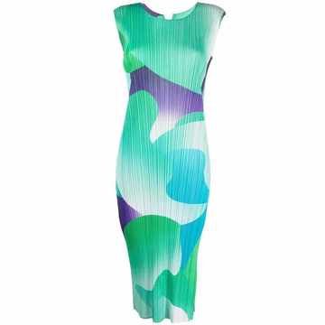 Flower Yawn plissé-effect dress