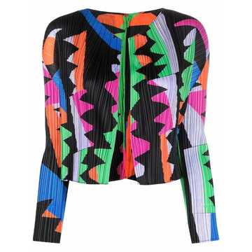 abstract-print cardigan