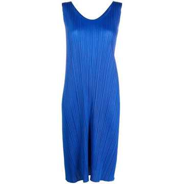 pleated shift dress