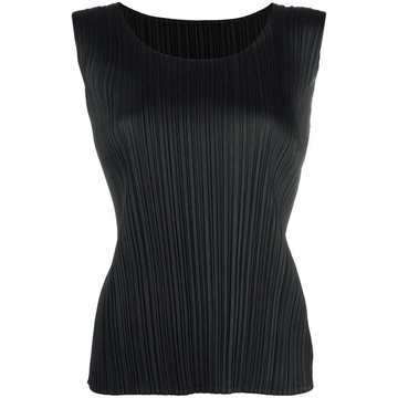 sleeveless pleated top