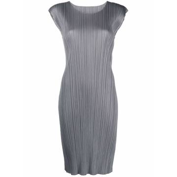 pleated shift dress