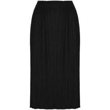 split detail pleated midi skirt