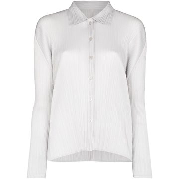 pleated button-front shirt