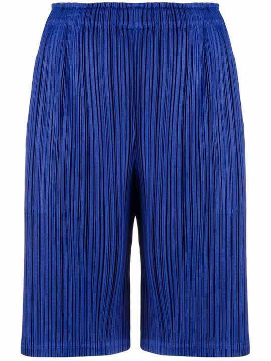 pleated knee-length shorts展示图