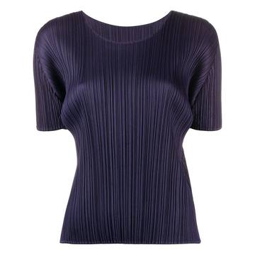 pleated short-sleeve top