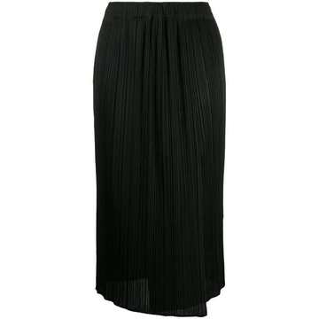 straight-fit pleated skirt