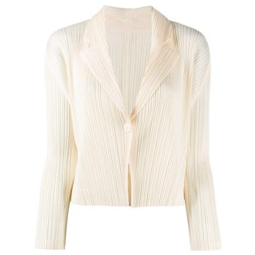 pleated button-up jacket