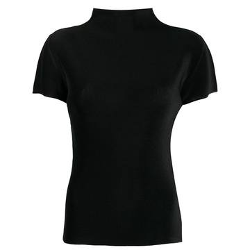 mock neck pleated top