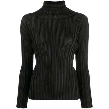 pleated roll-neck top