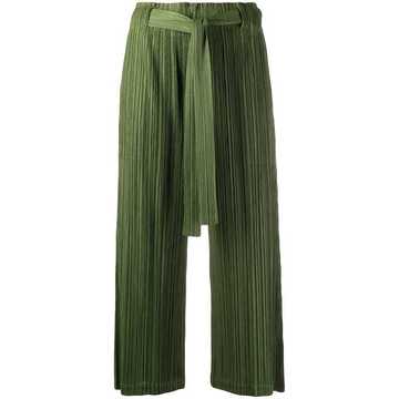 cropped pleated trousers