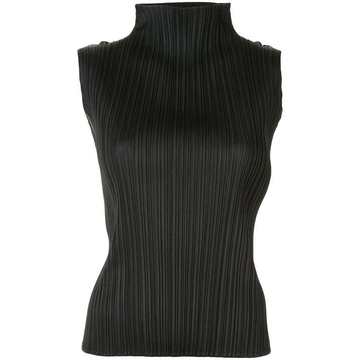 pleated high neck top